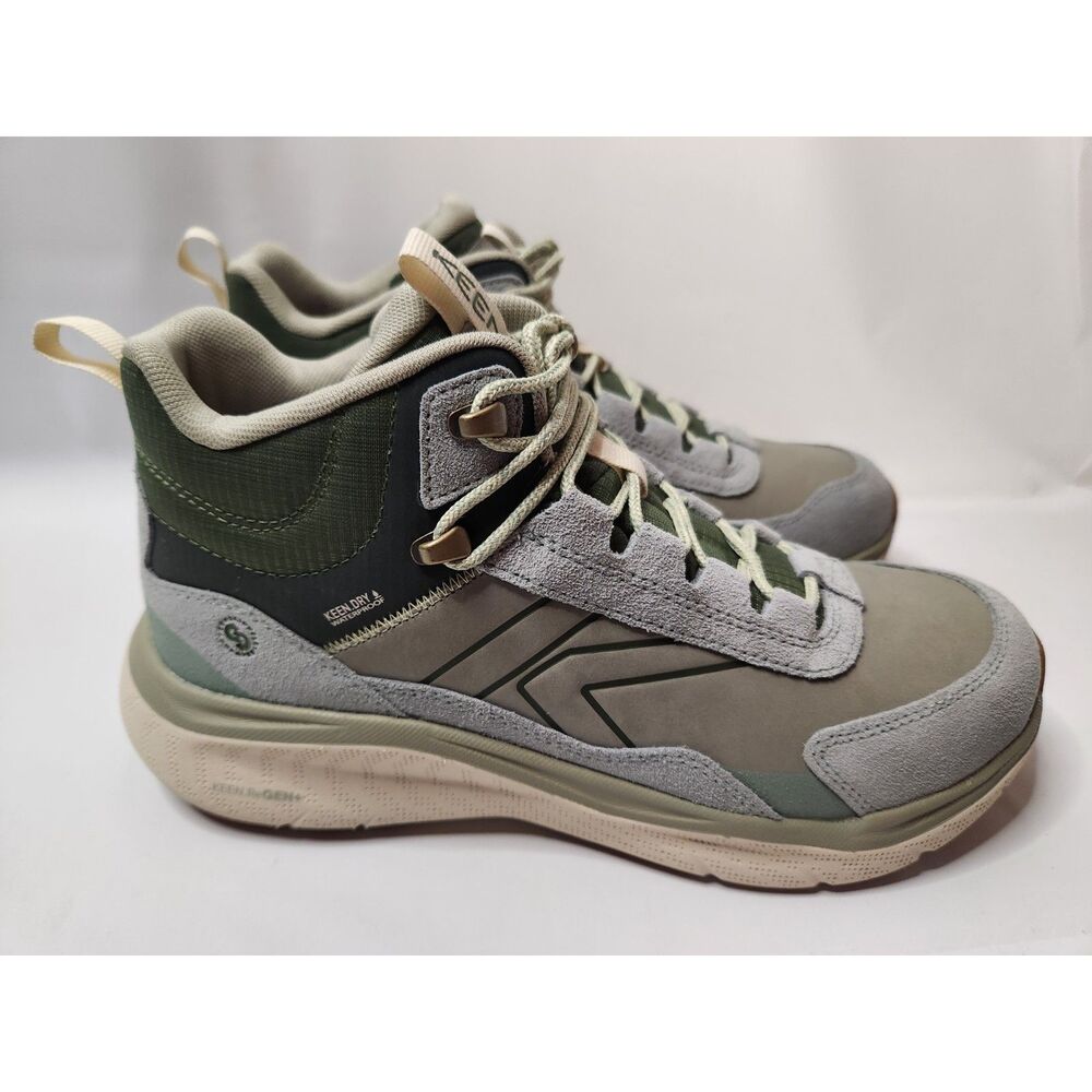 KEEN Leiki Leather Mid Waterproof Women’s 9 Iceberg Green/Bronze Green